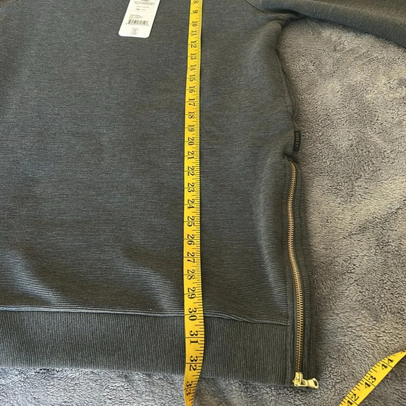 Varley Albret Long Sleeve zipper lounge sweater dress, charcoal, grey size small - Picture 4 of 10